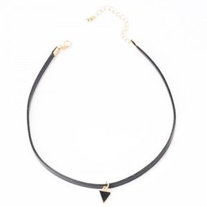 Black Choker with Black Stone Triangle
